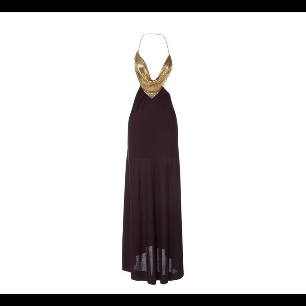 Azzaro gown dress gold a purple